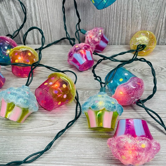 30 plastic cup cake string lights colorful cupcake strand light party decoration - Picture 11 of 14